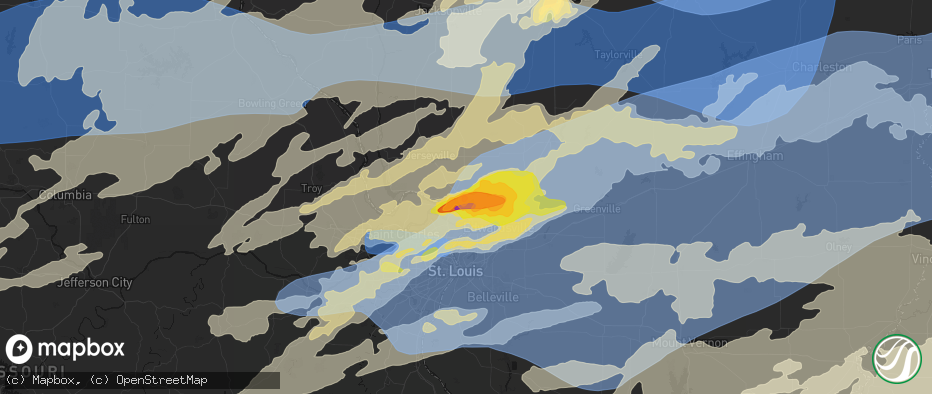 Hail map in Alton, IL on April 27, 2026