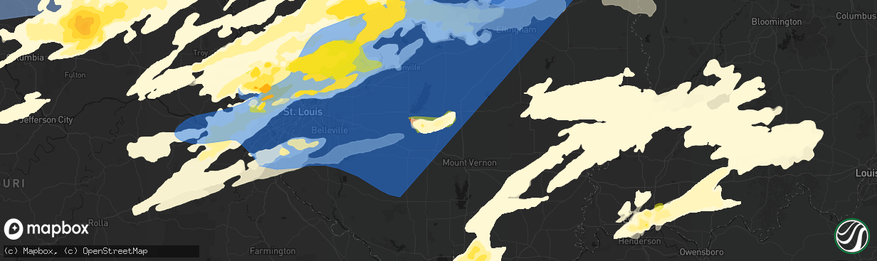 Hail map in Centralia, IL on April 27, 2026