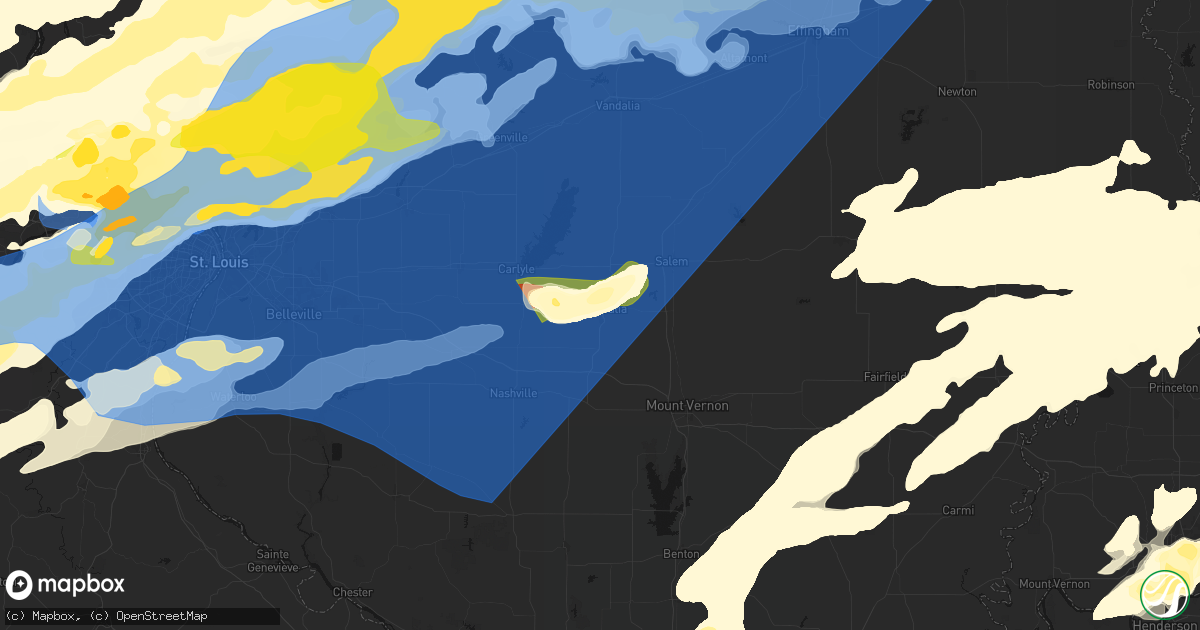 Hail map in Centralia, IL on April 27, 2026