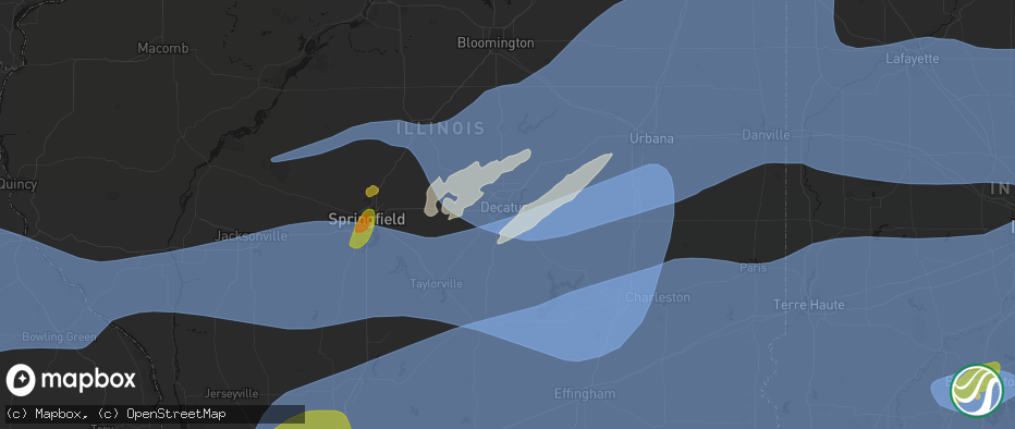 Hail map in Decatur, IL on April 27, 2026