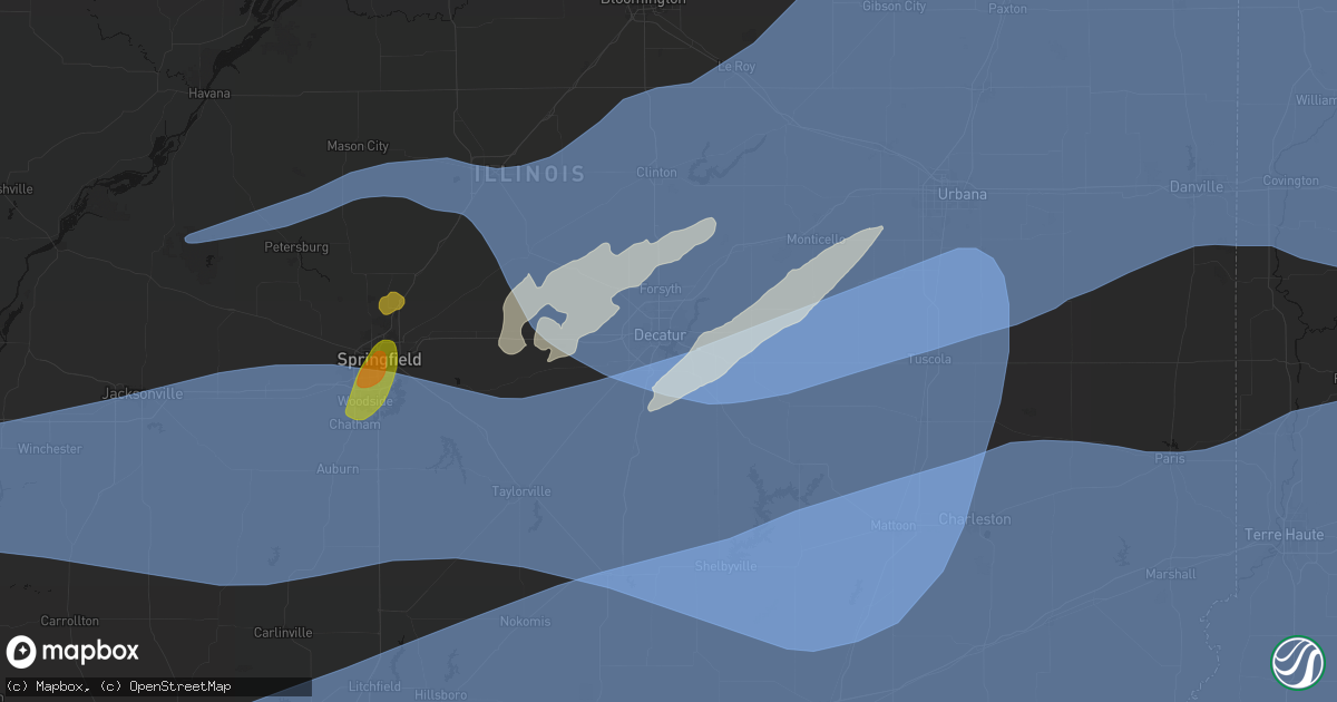 Hail map in Decatur, IL on April 27, 2026