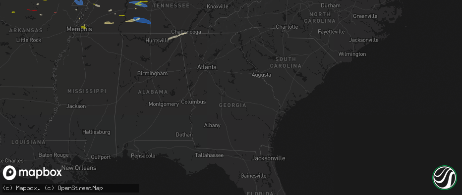 Hail map in Georgia on April 27, 2026