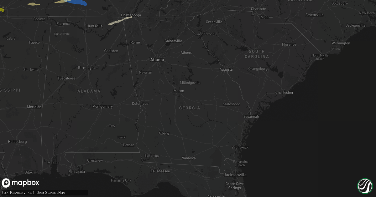 Hail map in Georgia on April 27, 2026