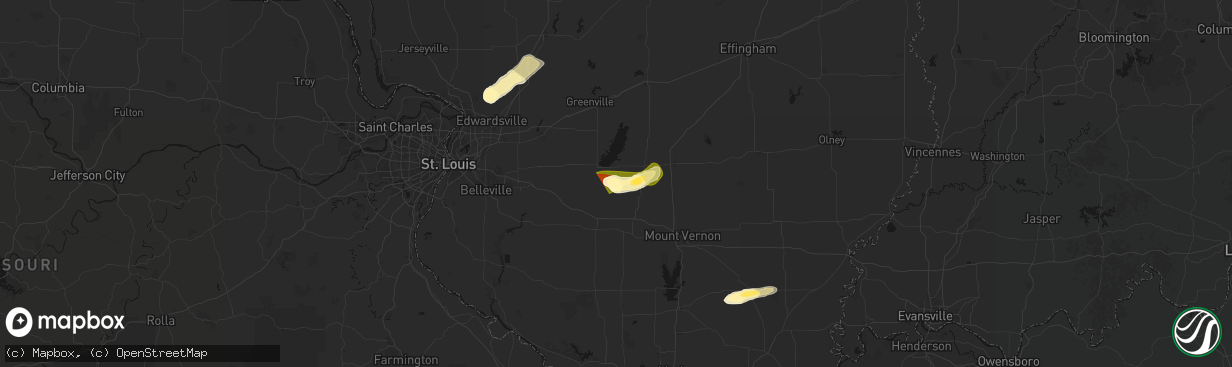 Hail map in Hoffman, IL on April 27, 2026