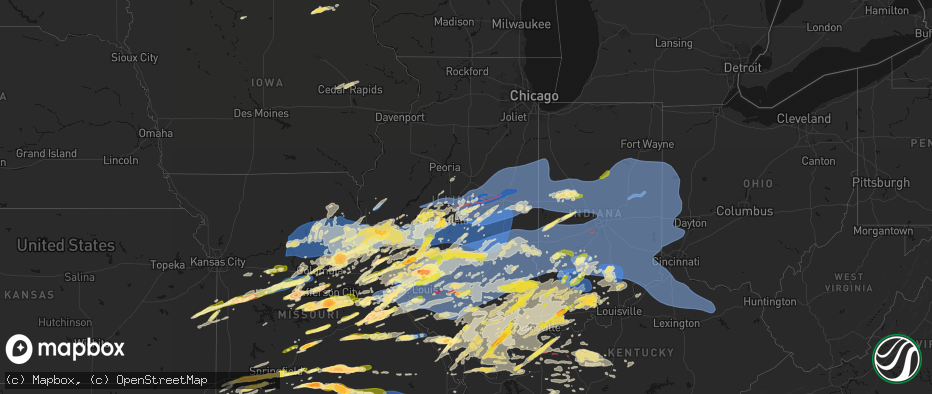 Hail map in Illinois on April 27, 2026