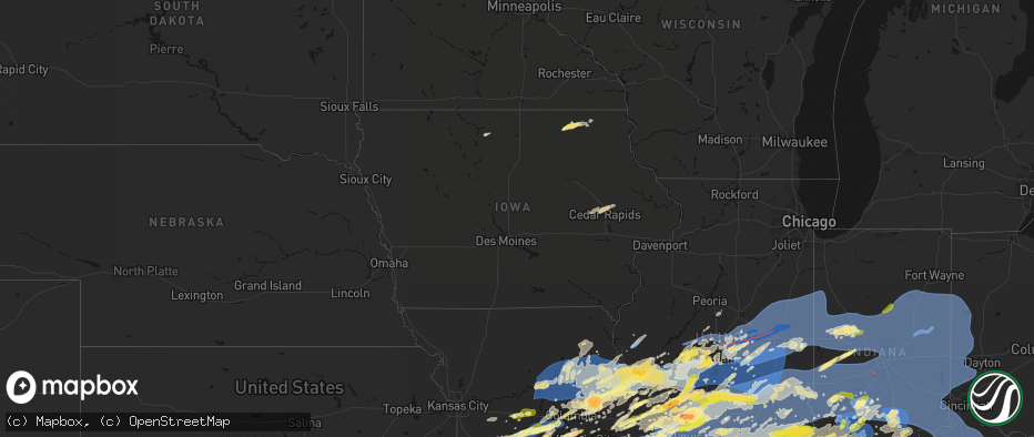 Hail map in Iowa on April 27, 2026