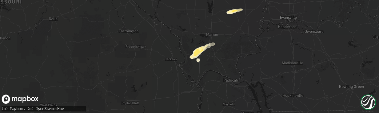 Hail map in Jonesboro, IL on April 27, 2026