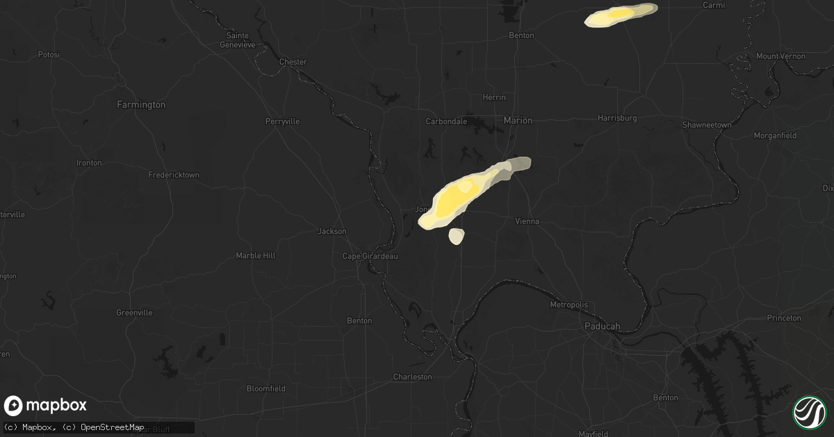 Hail map in Jonesboro, IL on April 27, 2026