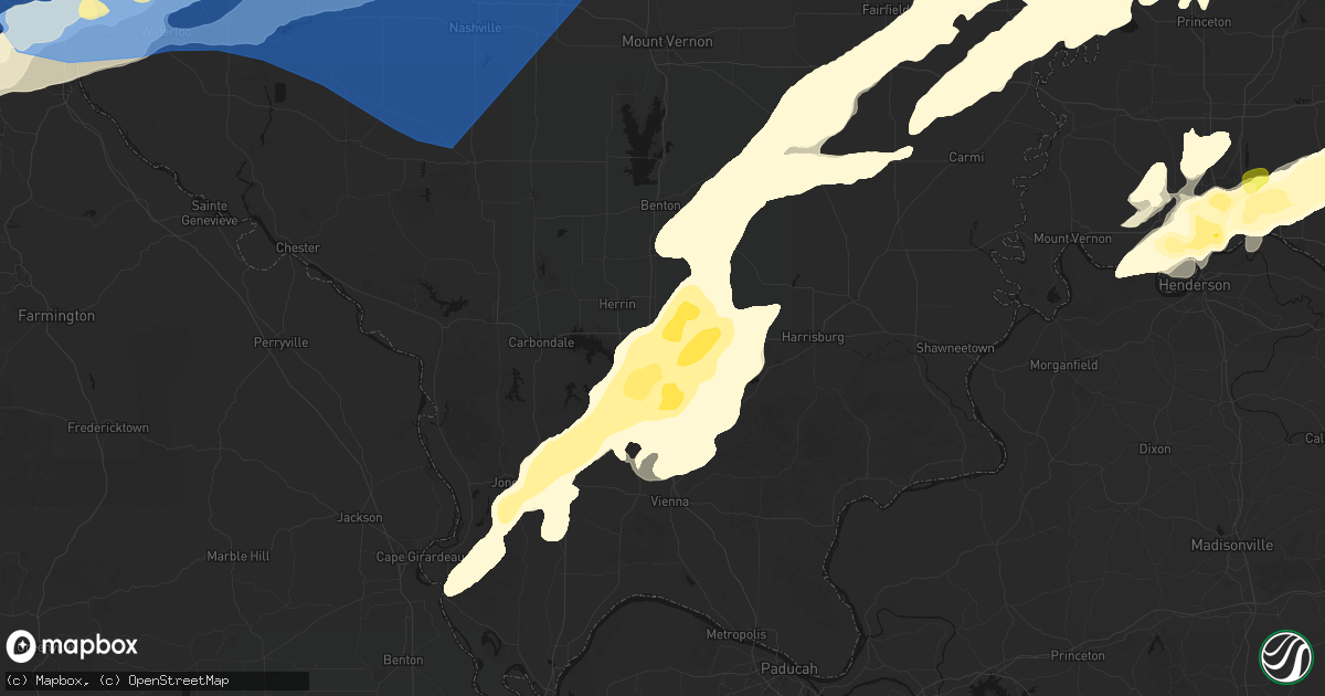 Hail map in Marion, IL on April 27, 2026