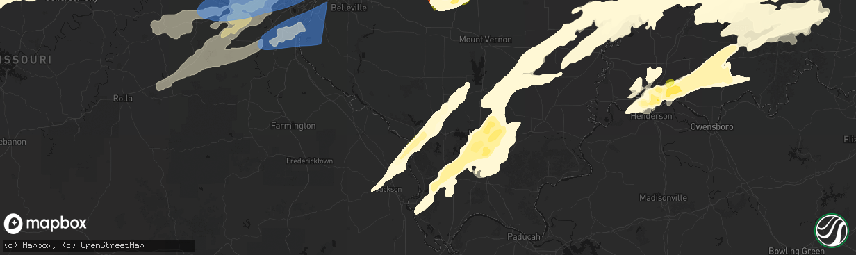 Hail map in Murphysboro, IL on April 27, 2026