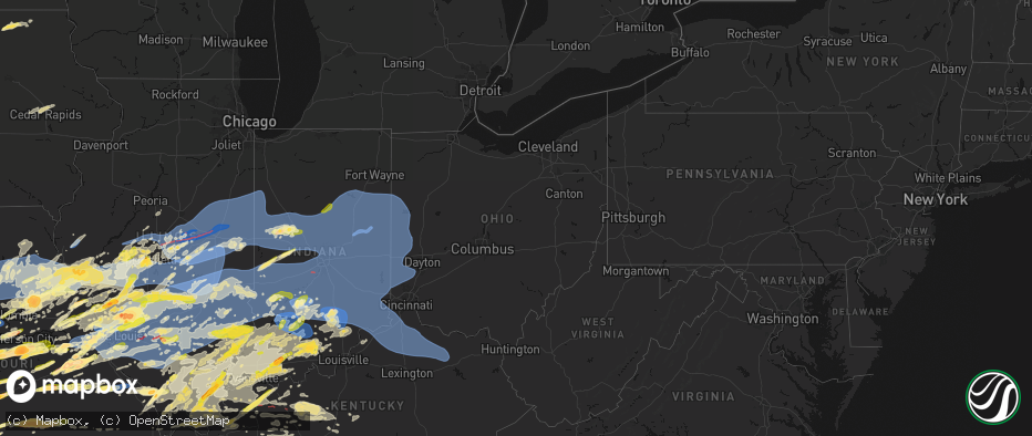 Hail map in Ohio on April 27, 2026