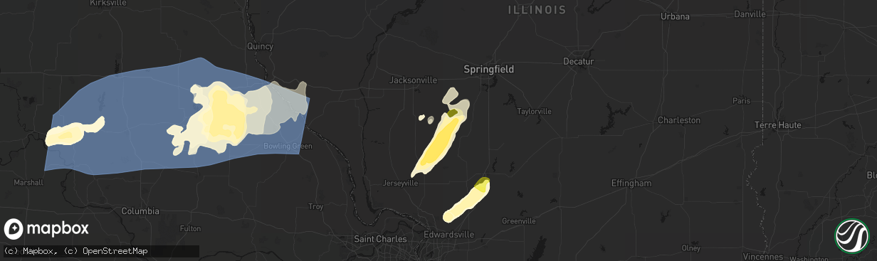 Hail map in Palmyra, IL on April 27, 2026