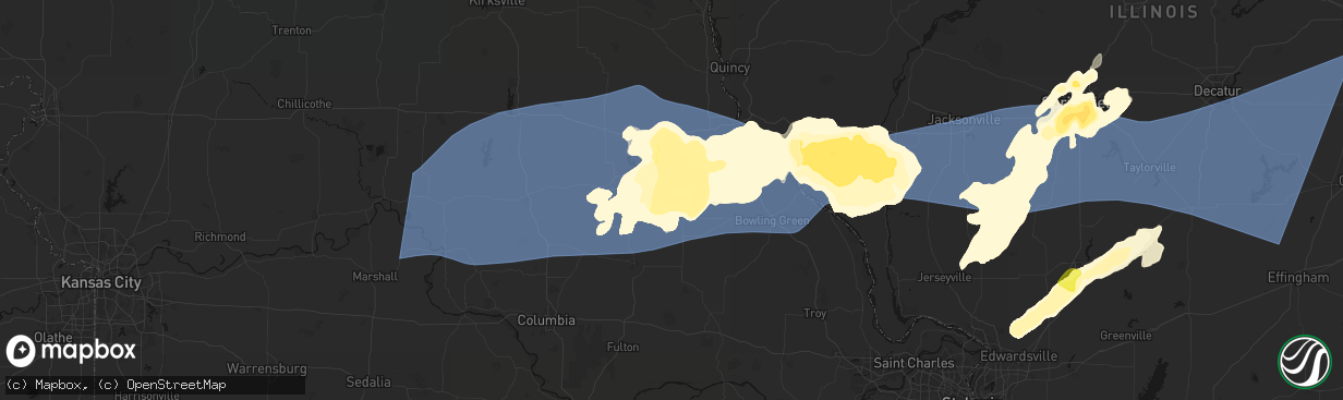 Hail map in Perry, MO on April 27, 2026