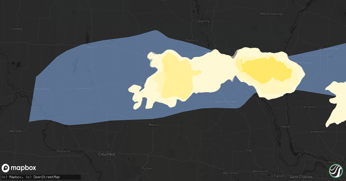 Hail map in Perry, MO on April 27, 2026