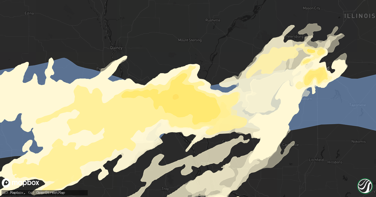 Hail map in Pittsfield, IL on April 27, 2026