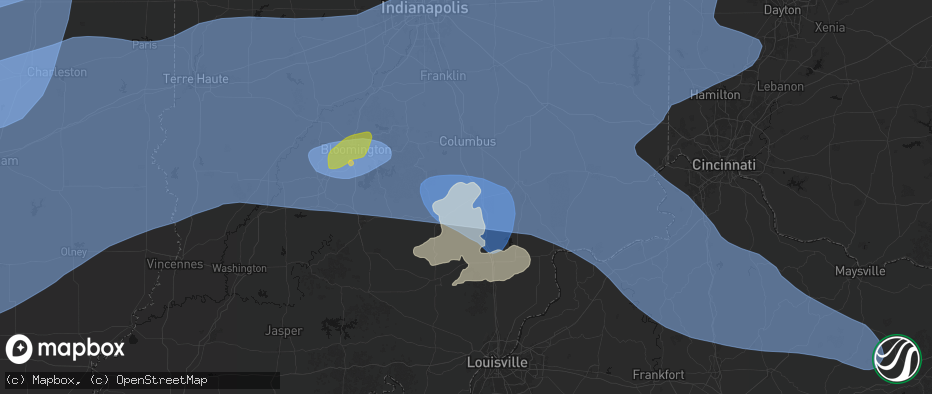Hail map in Seymour, IN on April 27, 2026