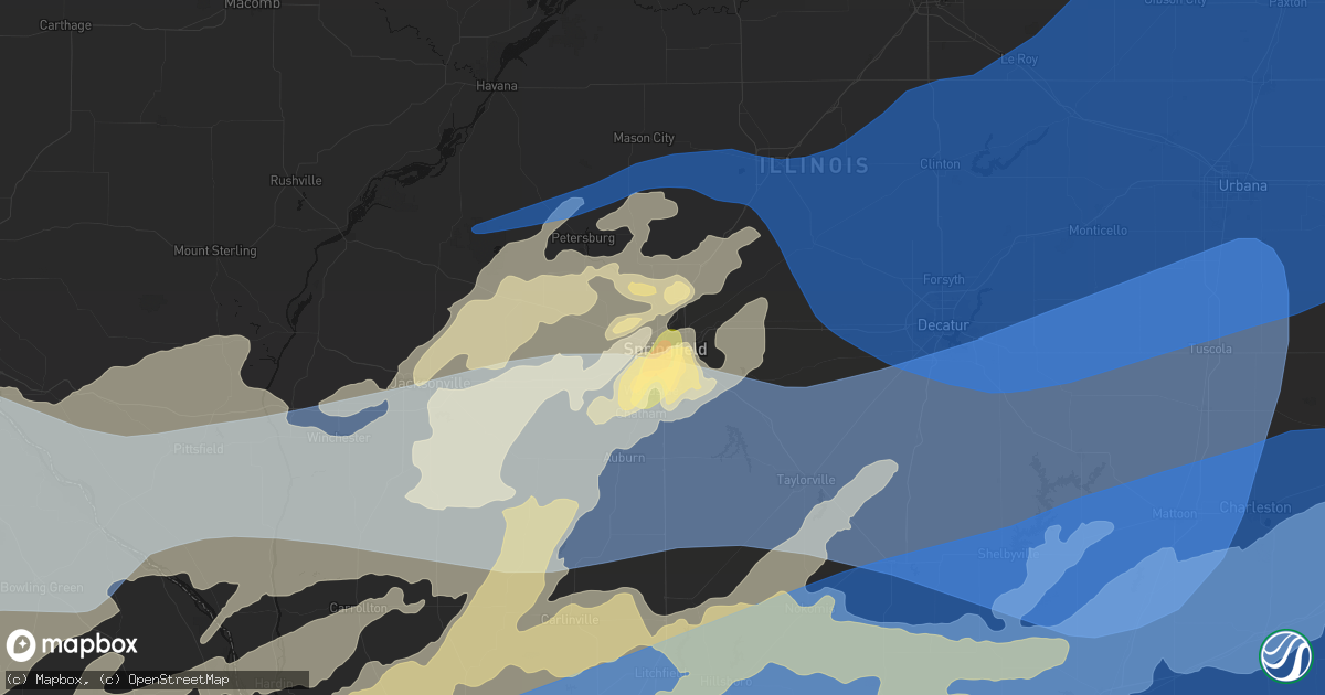 Hail map in Springfield, IL on April 27, 2026
