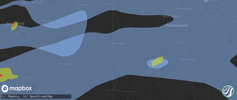 Hail map in Terre Haute, IN on April 27, 2026