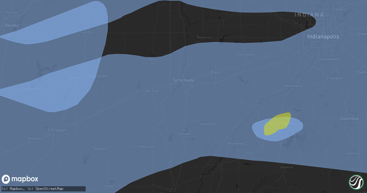 Hail map in Terre Haute, IN on April 27, 2026