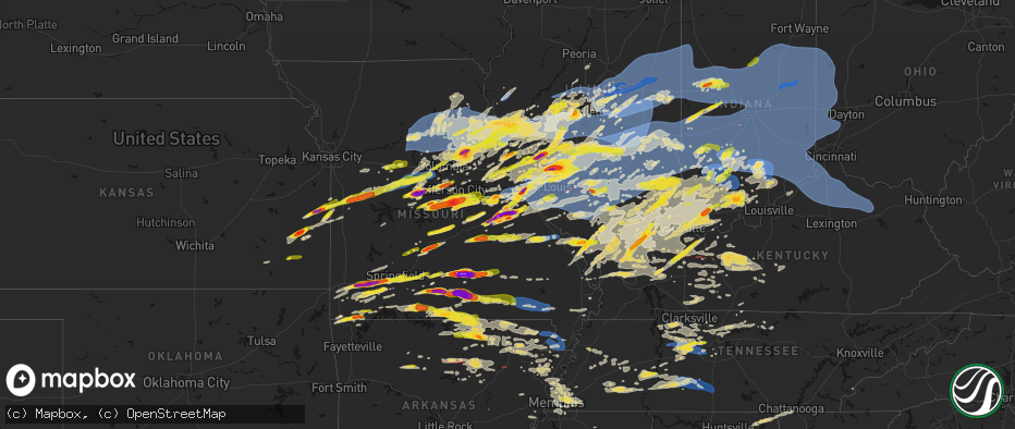 Hail map on April 27, 2026