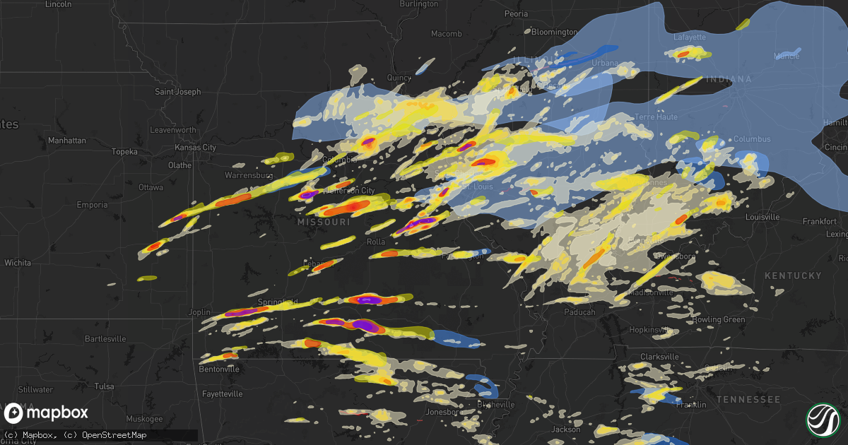 Hail map on April 27, 2026