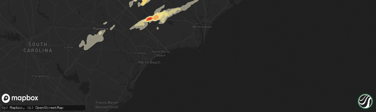 Hail map in Cerro Gordo, NC on April 28, 2011