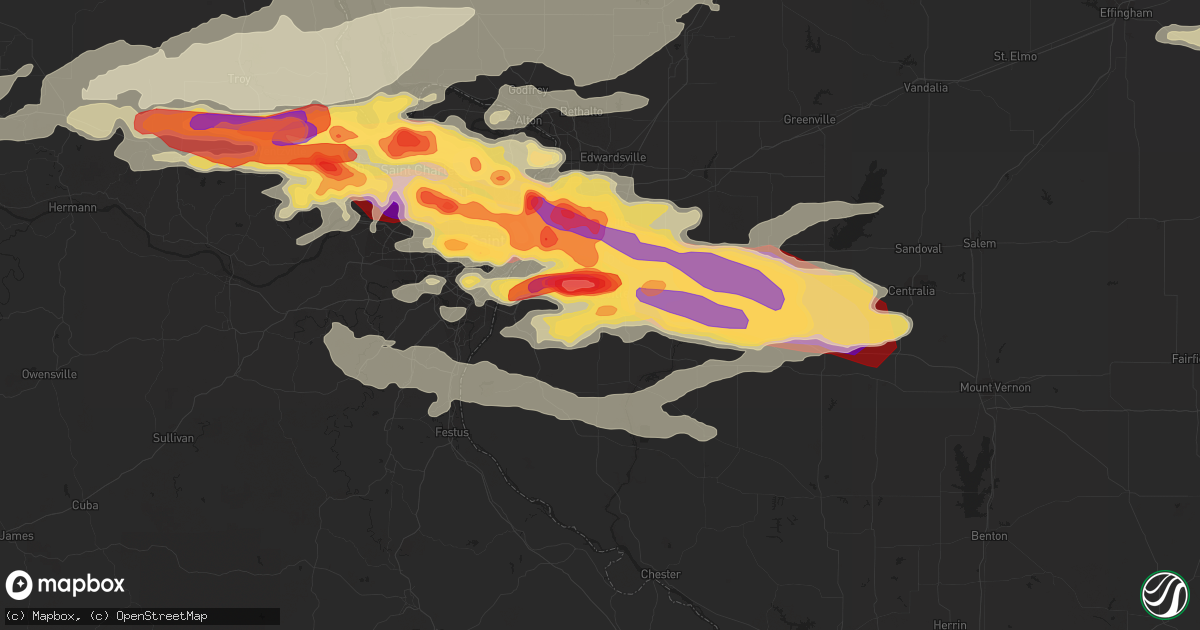 Hail map in Belleville, IL on April 28, 2012