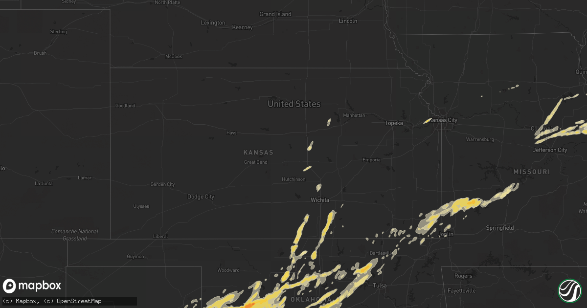 Hail map in Kansas on April 28, 2012