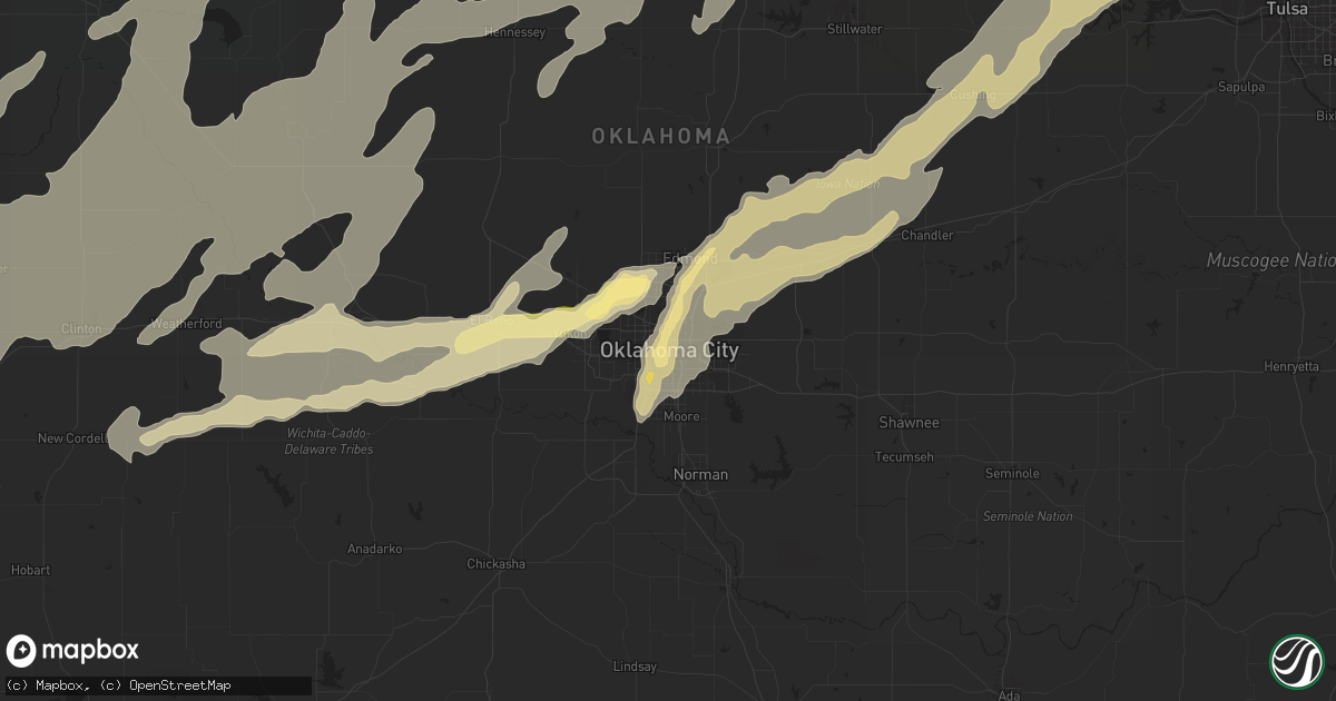 Hail map in Oklahoma City, OK on April 28, 2012