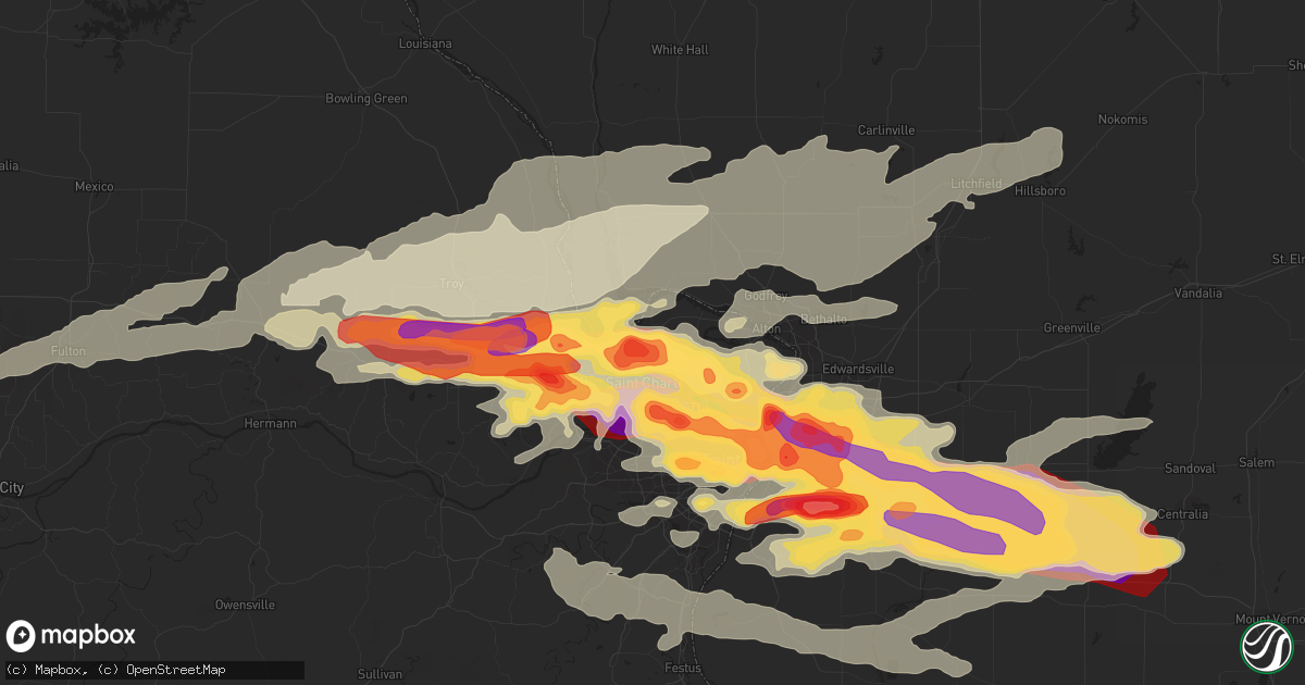 Hail map in Saint Charles, MO on April 28, 2012