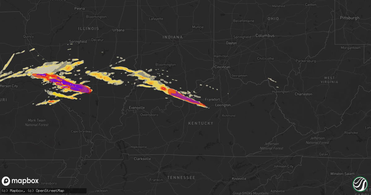 Hail map on April 28, 2012