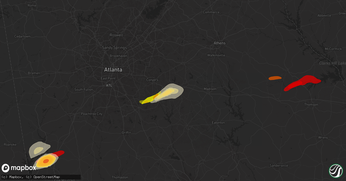 Hail map in Covington, GA on April 28, 2013