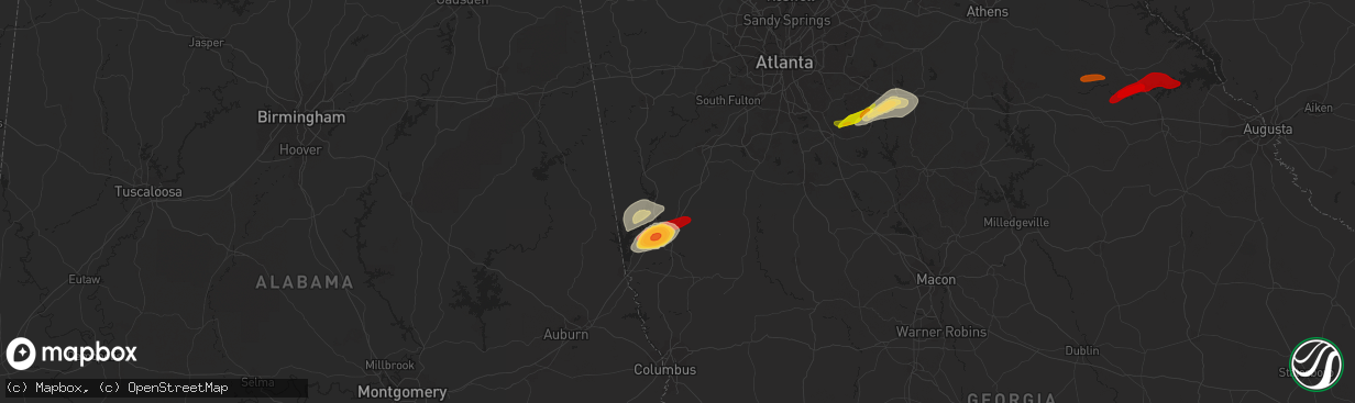 Hail map in Hogansville, GA on April 28, 2013