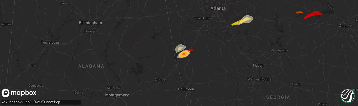 Hail map in Lagrange, GA on April 28, 2013