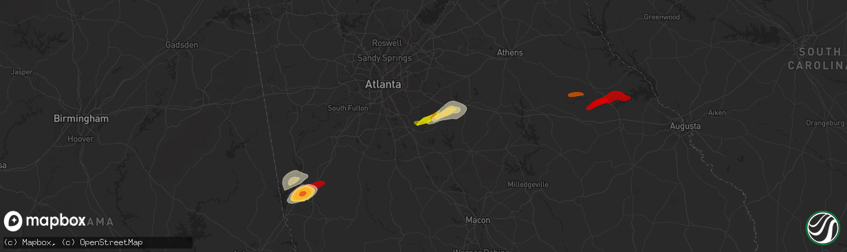 Hail map in Mcdonough, GA on April 28, 2013