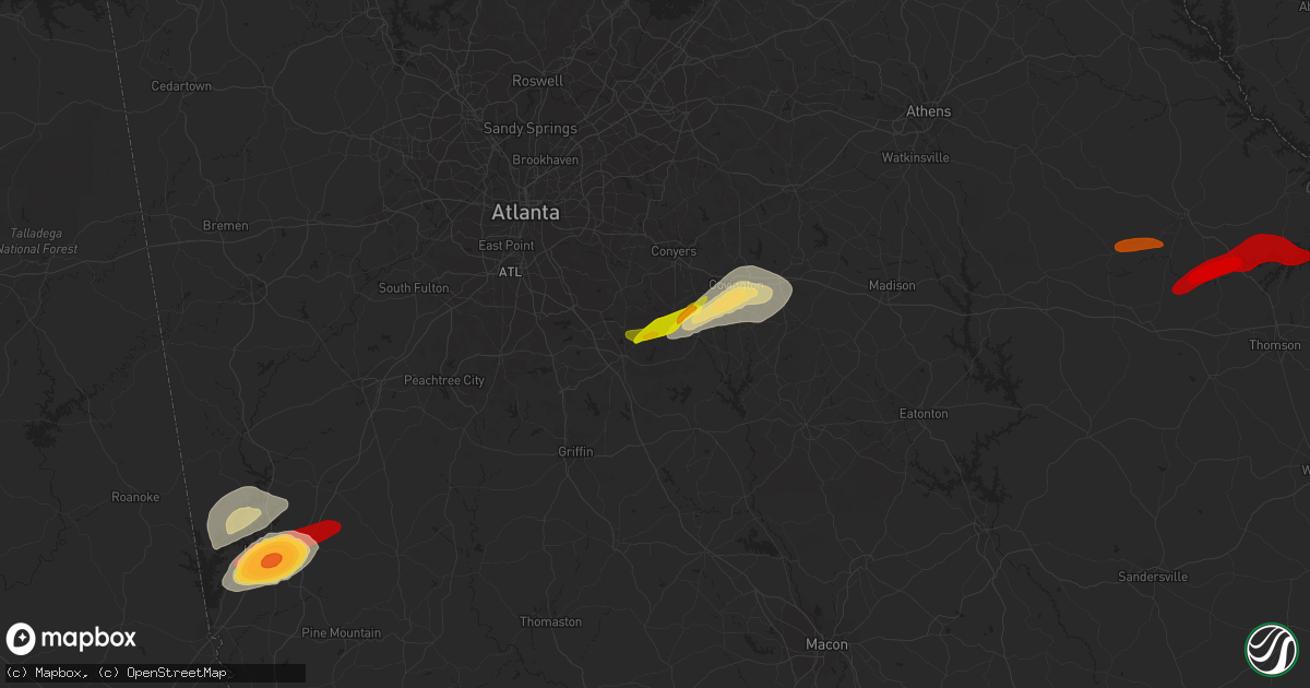 Hail map in Mcdonough, GA on April 28, 2013