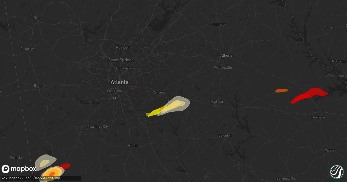 Hail map in Oxford, GA on April 28, 2013