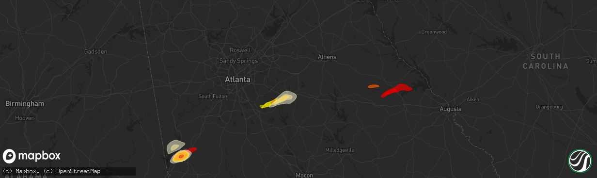 Hail map in Social Circle, GA on April 28, 2013