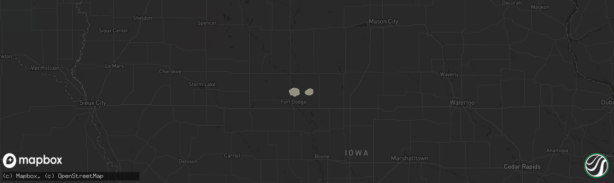 Hail map in Vincent, IA on April 28, 2013