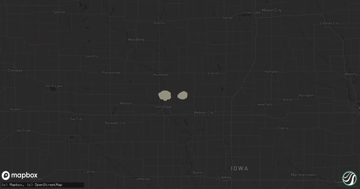 Hail map in Vincent, IA on April 28, 2013