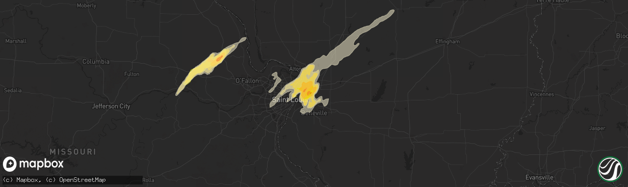 Hail map in Collinsville, IL on April 28, 2014