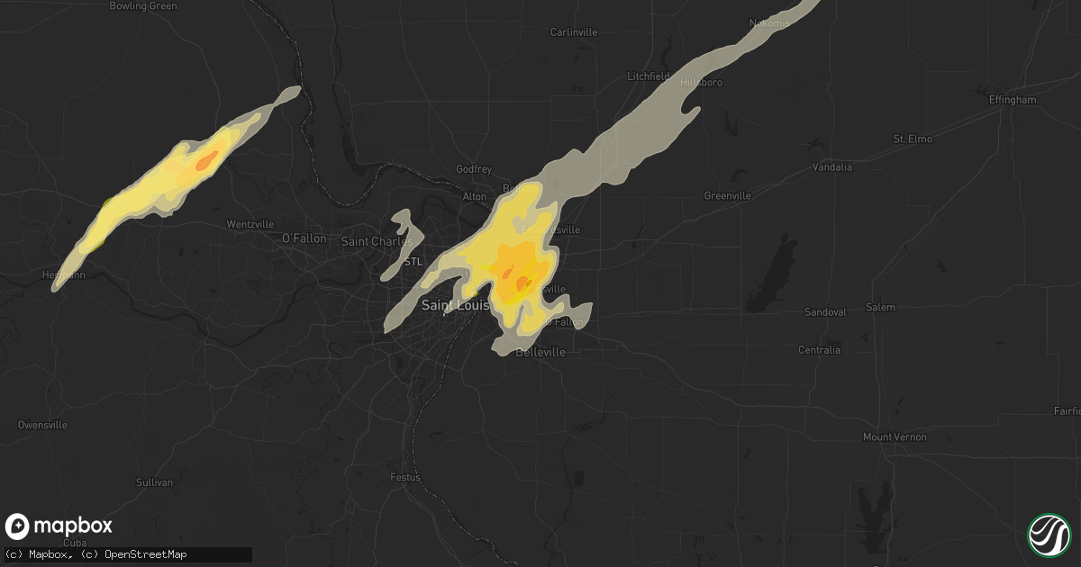 Hail map in Collinsville, IL on April 28, 2014
