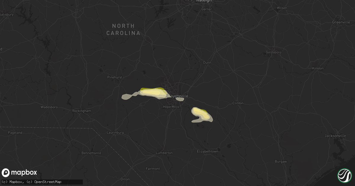Hail map in Fayetteville, NC on April 28, 2014