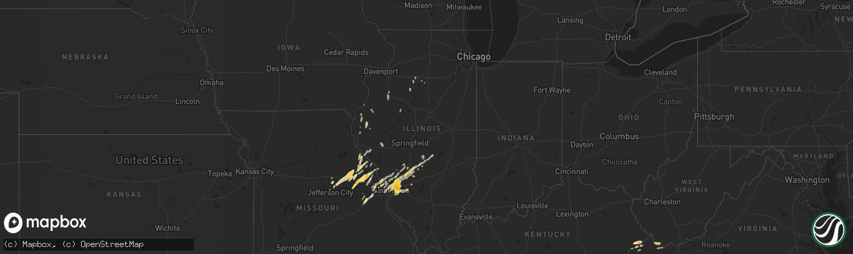 Hail map in Illinois on April 28, 2014