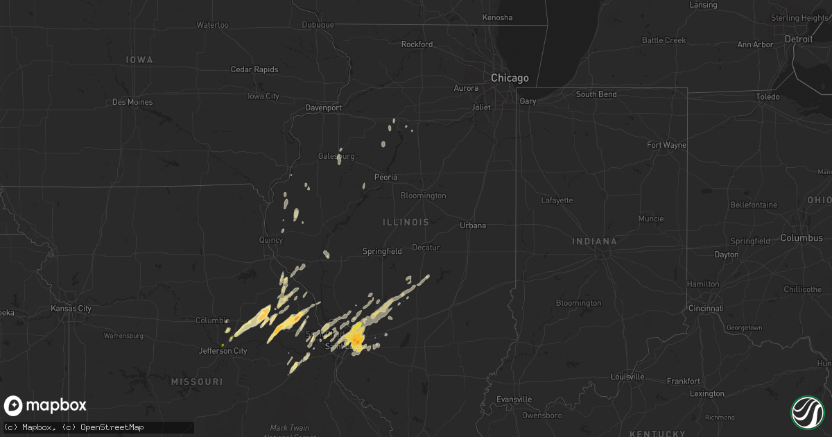 Hail map in Illinois on April 28, 2014