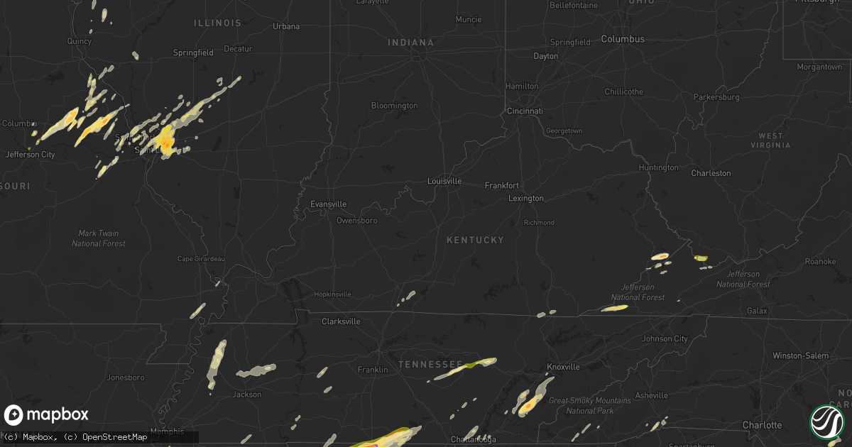 Hail map in Kentucky on April 28, 2014