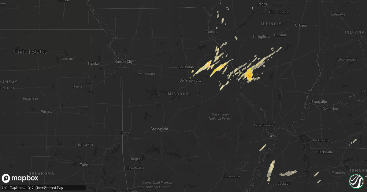 Hail map in Missouri on April 28, 2014