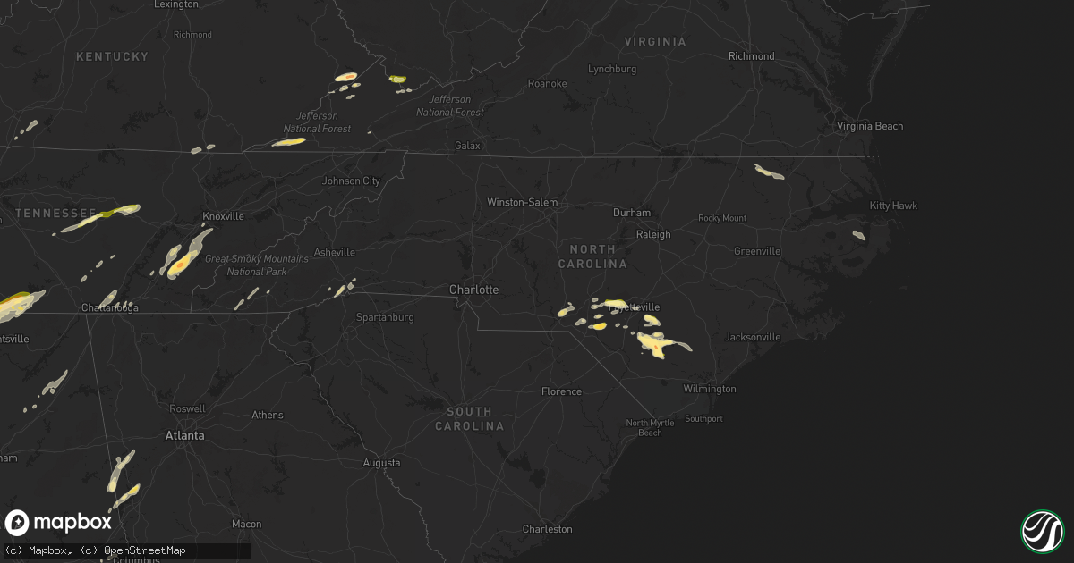 Hail map in North Carolina on April 28, 2014
