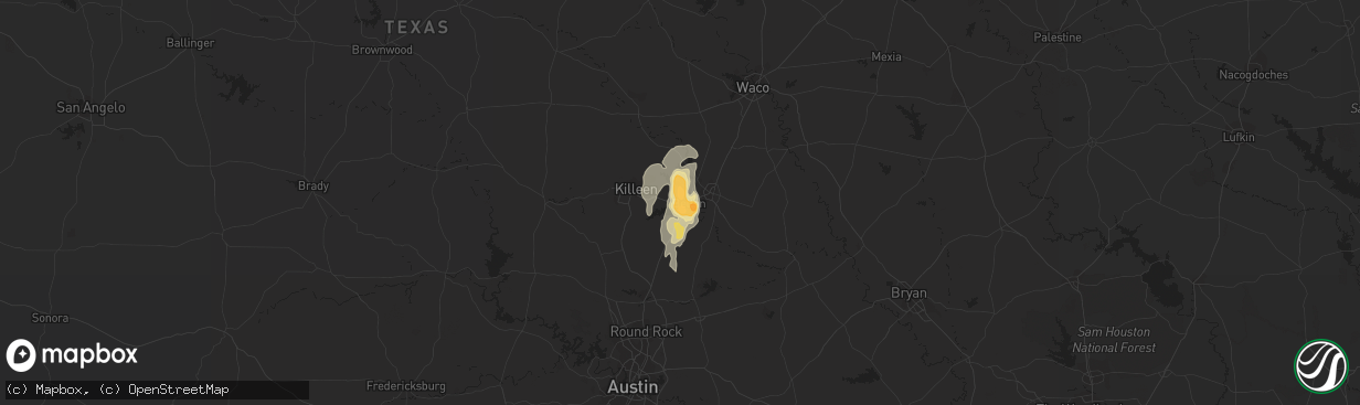 Hail map in Belton, TX on April 28, 2016