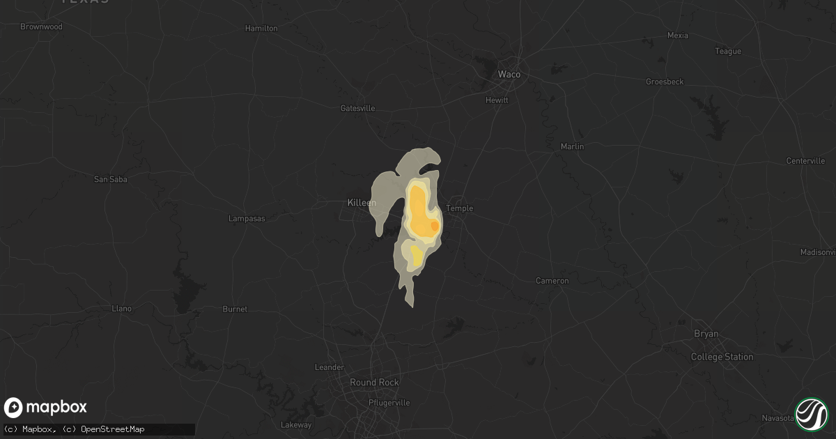 Hail map in Belton, TX on April 28, 2016
